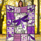 Fibromyalgia Awareness Dragonfly Flannel Blanket For Cozy Home Lounging And Gifting