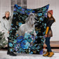 Horse White Horse Blue Flower Flannel Blanket For Bedroom Couch And Daily Comfort