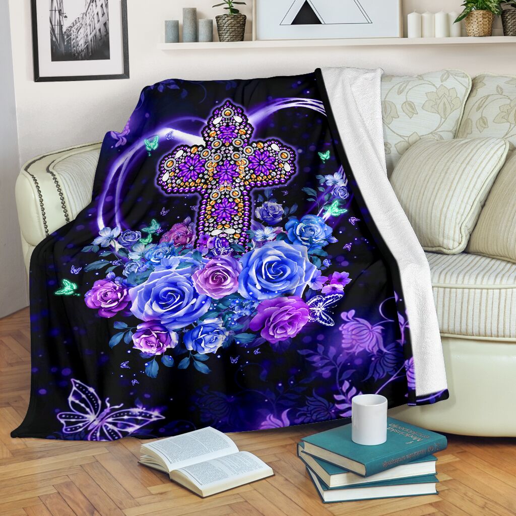 God Love God Christian Rose Flannel Blanket For Warm Home Decor And Relaxation