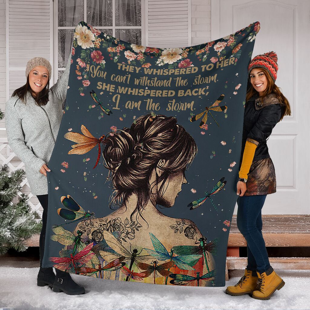 Dragonfly Girl Dragonfly I'm The Storm Flannel Blanket For Bedroom Couch And Daily Comfort