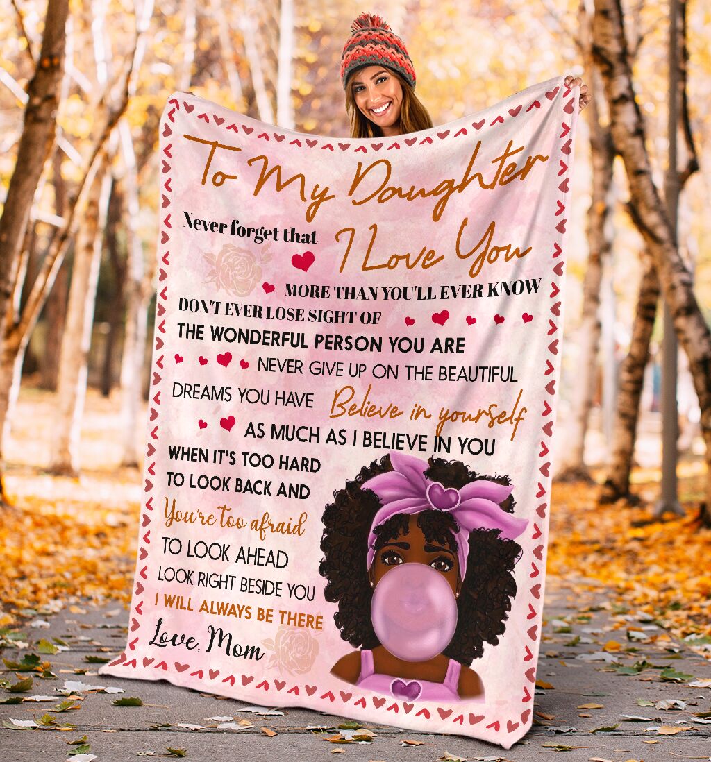Black Girl To My Daughter African American Flannel Blanket For Bed Sofa And Reading Nook Decor