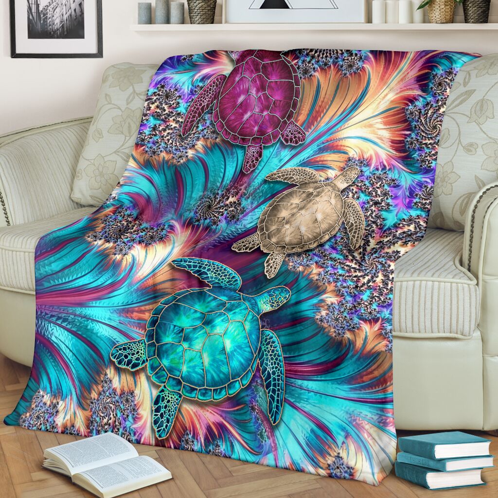 Turtle Magic Flannel Blanket For Living Room And Bedroom Styling