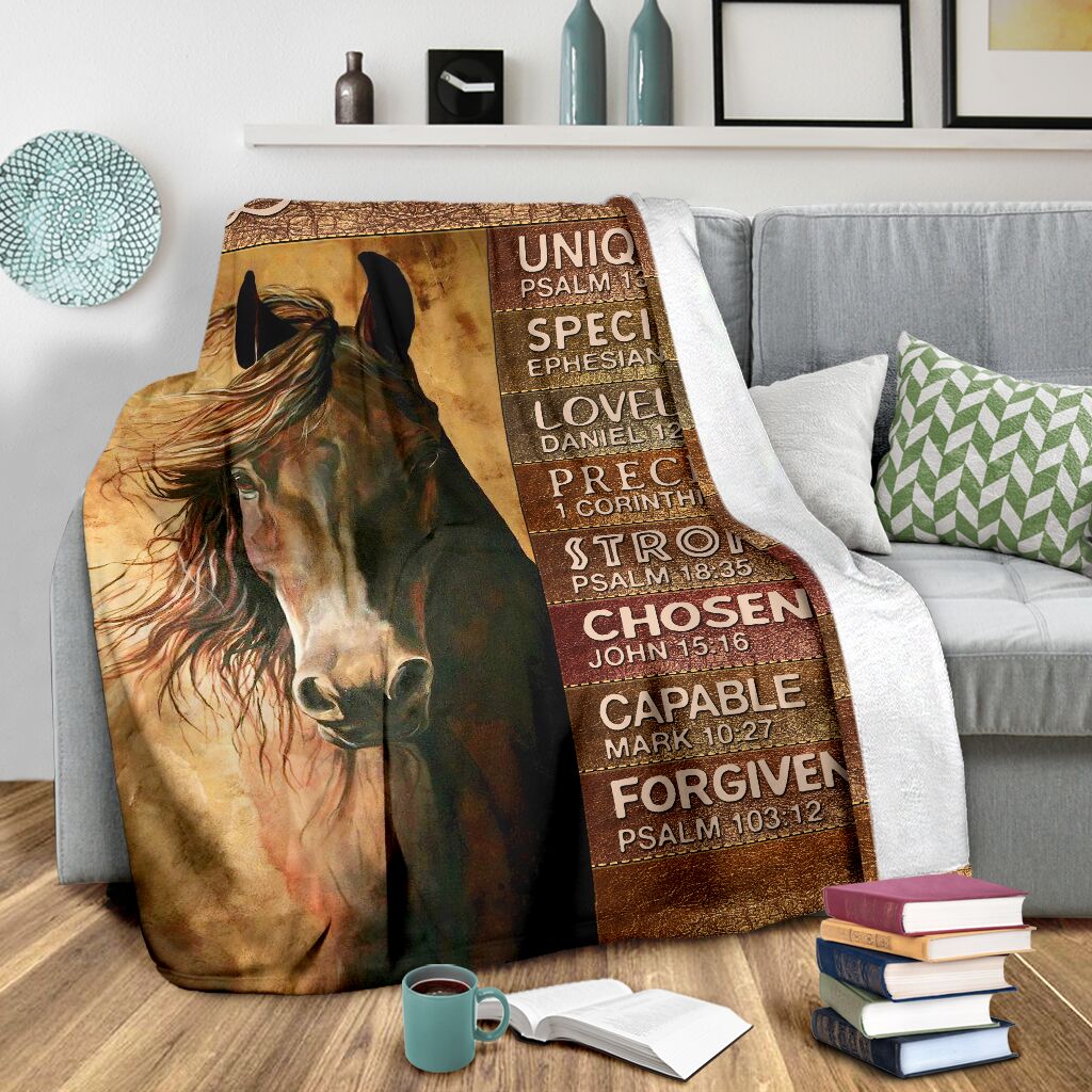 Horse God Says You Are Leather Pattern Flannel Blanket For Relaxing At Home And Travel