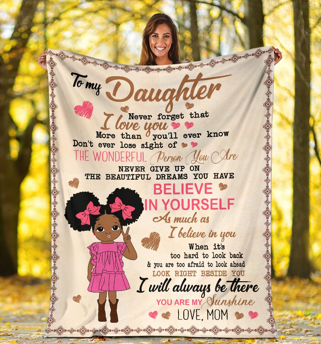 Black Girl To My Daughter African American Flannel Blanket For Cozy Home Lounging And Gifting
