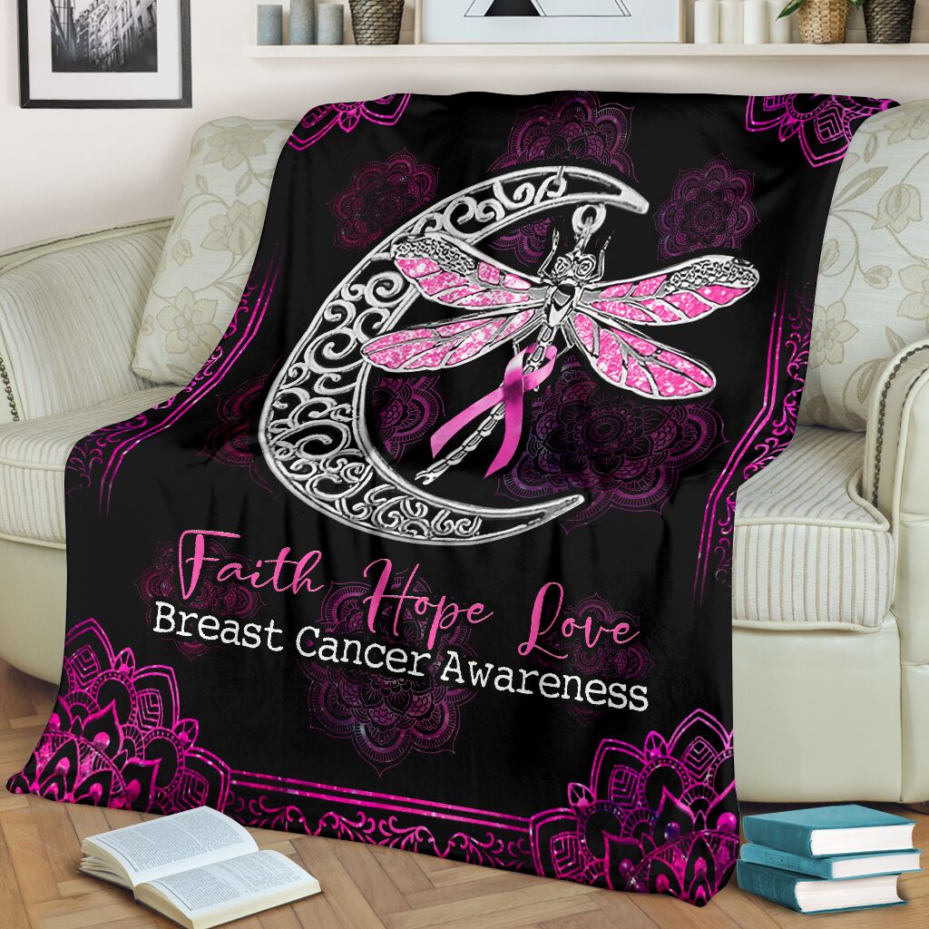 Breast Cancer Awareness Butterfly Flannel Blanket For Living Room And Bedroom Styling