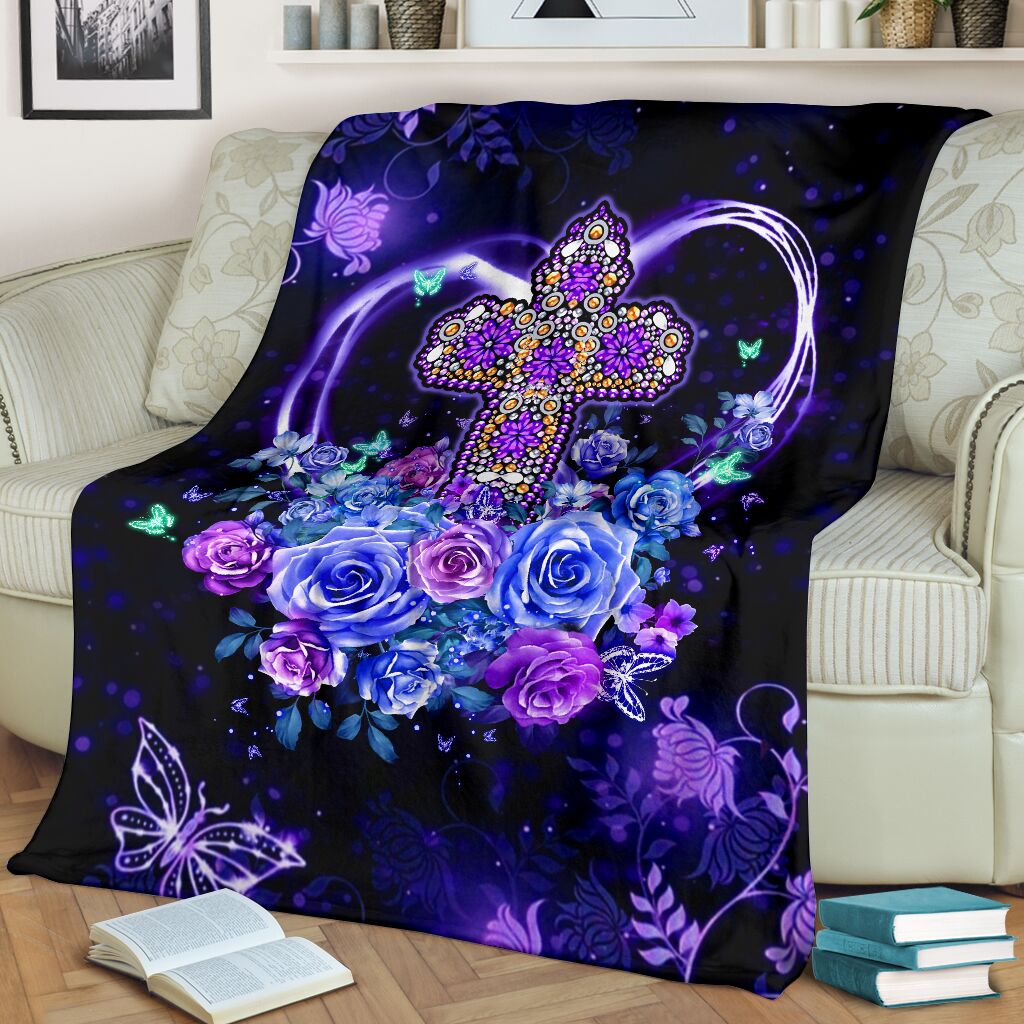 God Love God Christian Rose Flannel Blanket For Living Room And Bedroom Styling