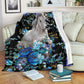 Horse White Horse Blue Flower Flannel Blanket For Soft Bed Couch And Home Comfort
