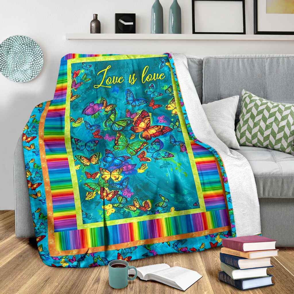 LGBT Love Is Love Support Color Flannel Blanket For Relaxing At Home And Travel