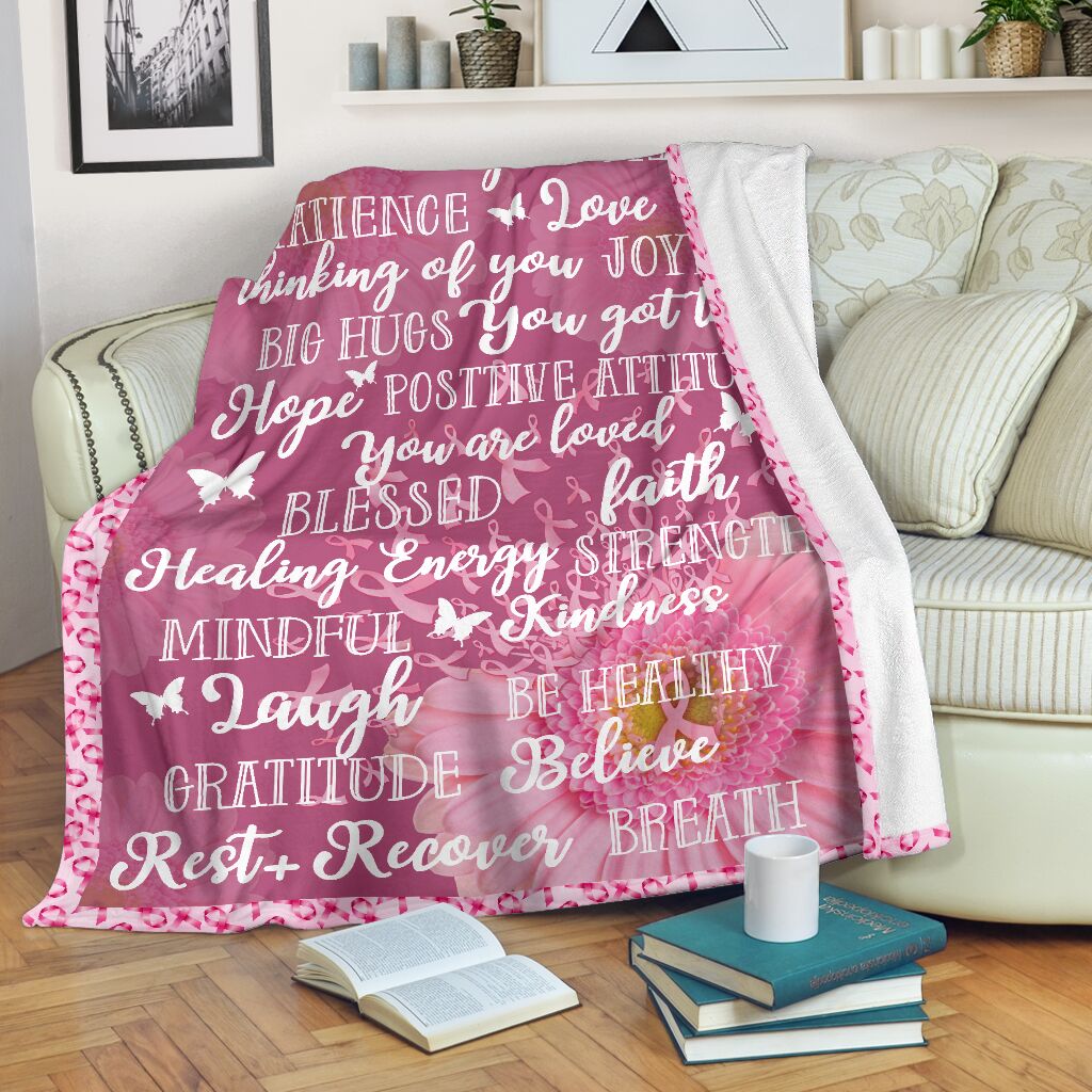 Breast Cancer Warrior Breast Cancer Awareness Flannel Blanket For Warm Home Decor And Relaxation