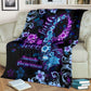 Mental Health Awareness Floral Flannel Blanket For Living Room And Bedroom Styling