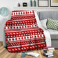 Asl Christmas Red Pattern Flannel Blanket For Relaxing At Home And Travel