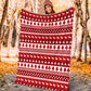 Asl Christmas White And Red Flannel Blanket For Bed Sofa And Reading Nook Decor