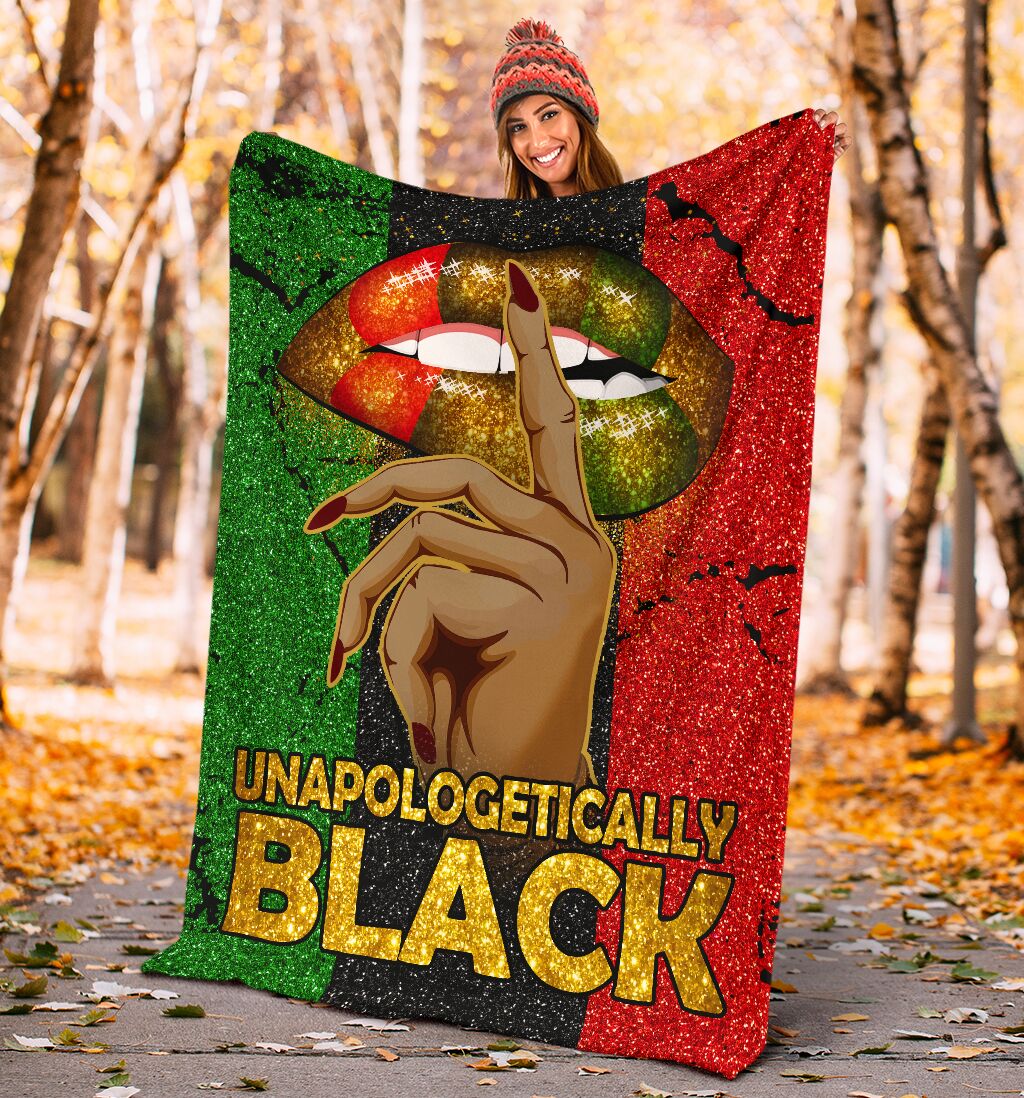 Black Woman Unapologetically Black African American Flannel Blanket For Bed Sofa And Reading Nook Decor