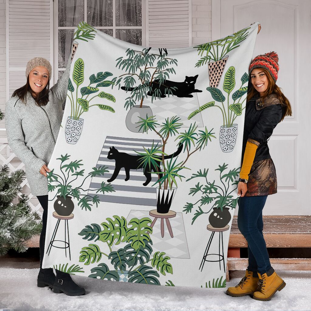 Cat Lovely Black Cats Flannel Blanket For Bedroom Couch And Daily Comfort