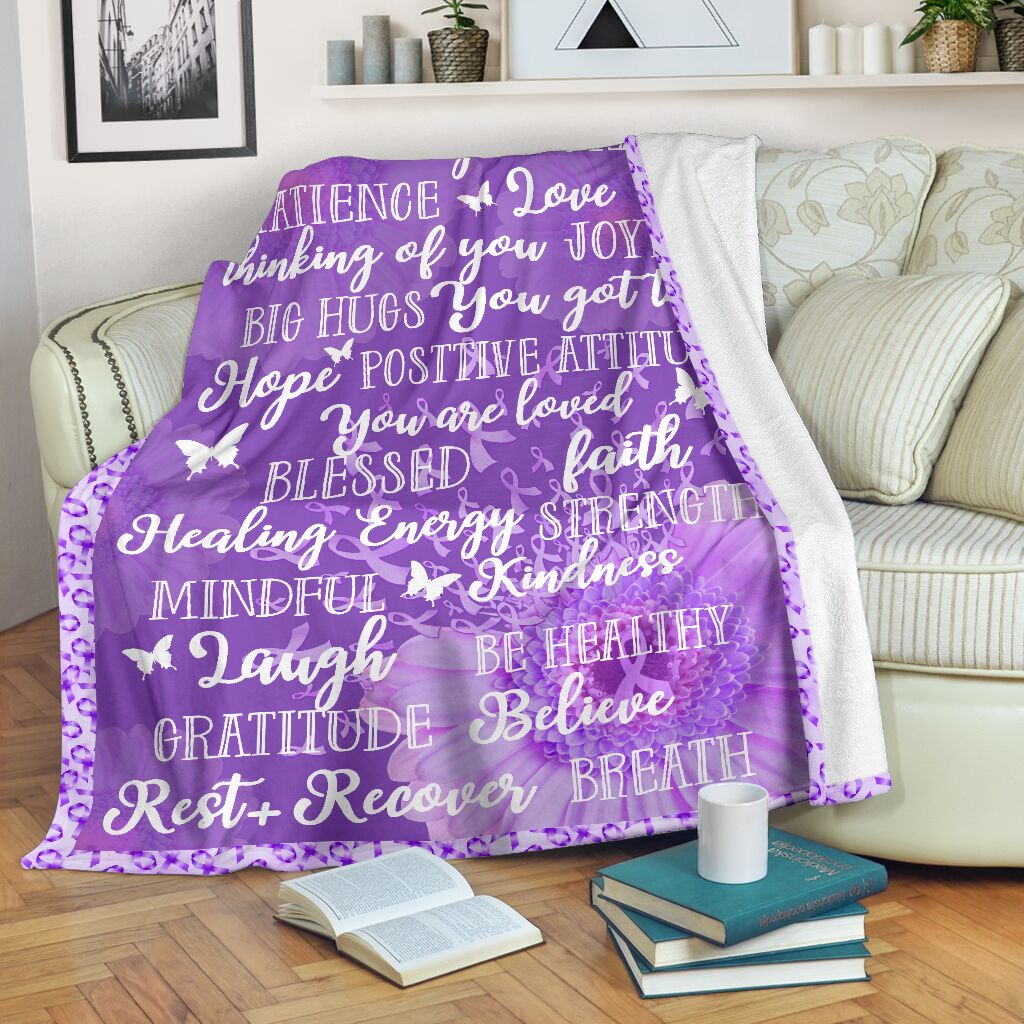 Fibromyalgia Awareness Flannel Blanket For Soft Bed Couch And Home Comfort