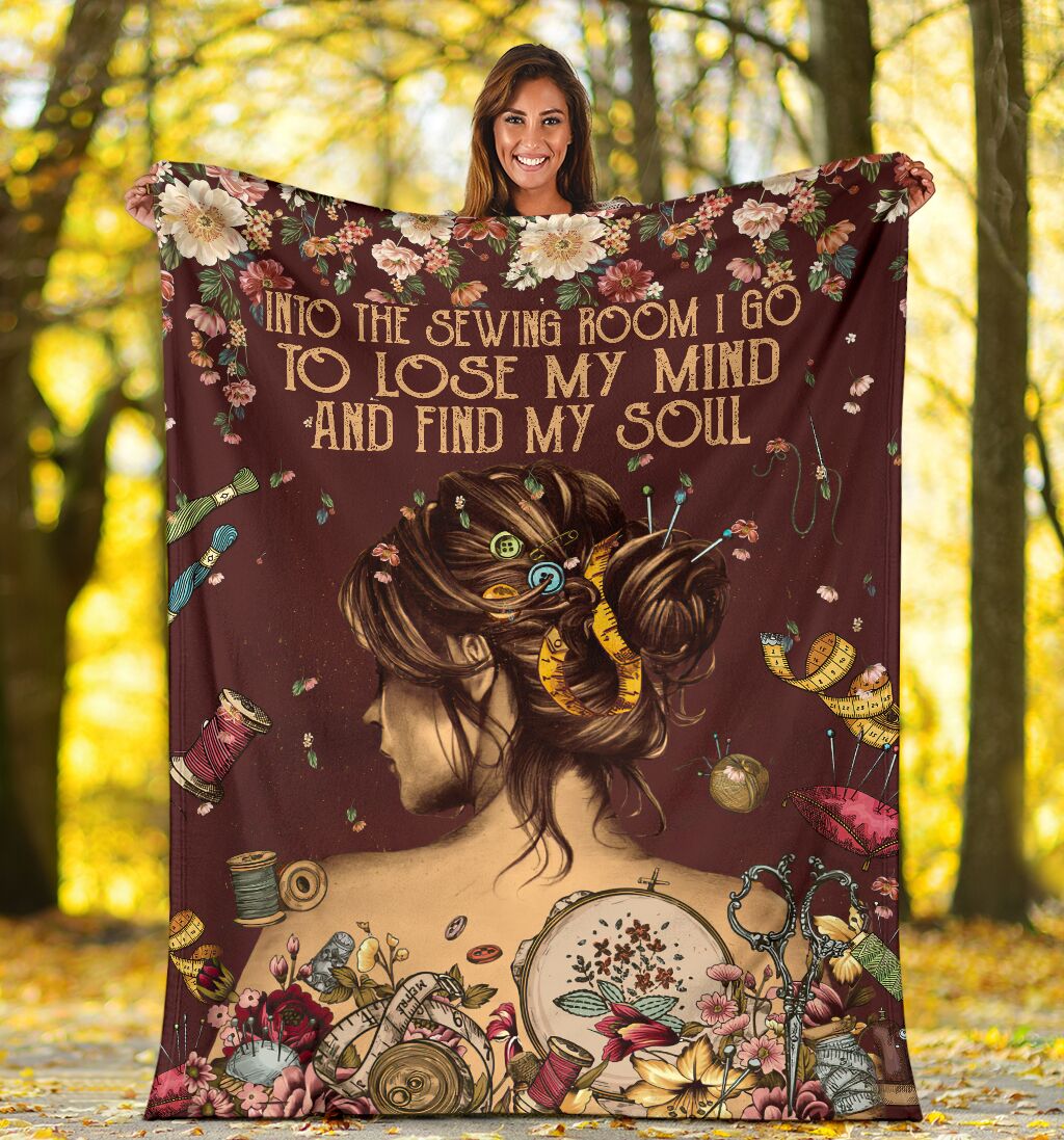 Sewing Into The Sewing Room Flannel Blanket For Cozy Home Lounging And Gifting