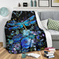 Dragonfly Blue Floral Flannel Blanket For Relaxing At Home And Travel