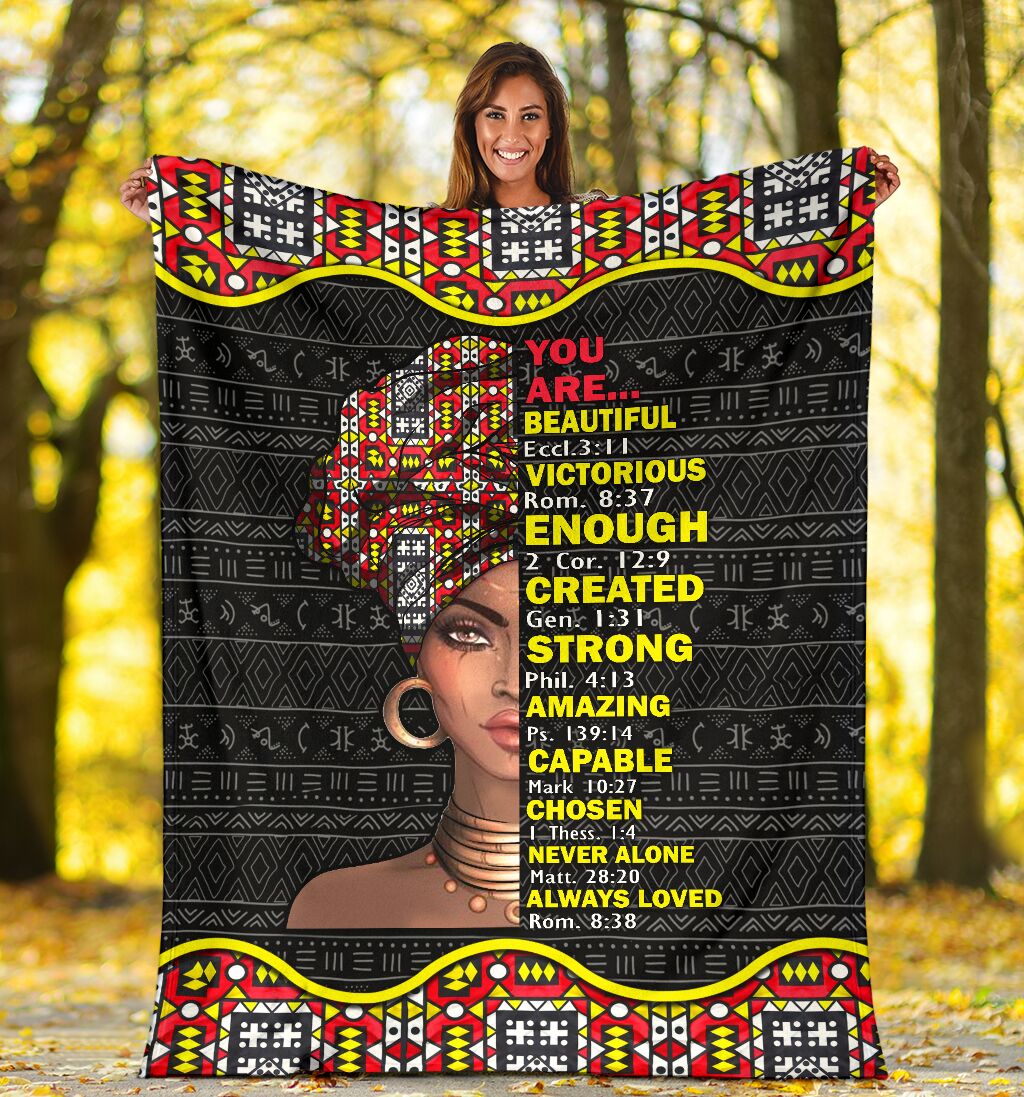 Black Girl God Says You Are African American Strong Flannel Blanket For Cozy Home Lounging And Gifting