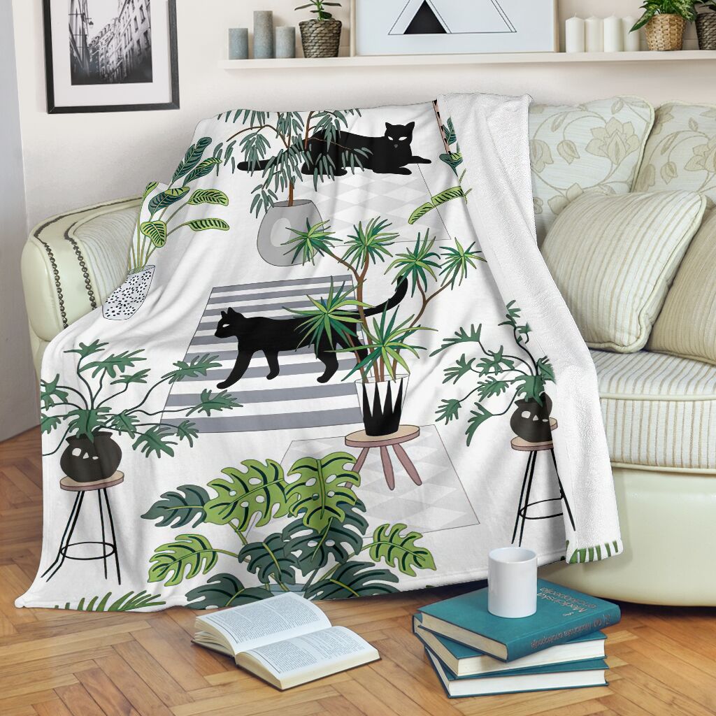 Cat Lovely Black Cats Flannel Blanket For Warm Home Decor And Relaxation
