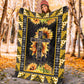 Jesus Cross On Sunflower Christian Flannel Blanket For Bed Sofa And Reading Nook Decor