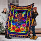 Dragon Colorful Floral Flannel Blanket For Bedroom Couch And Daily Comfort