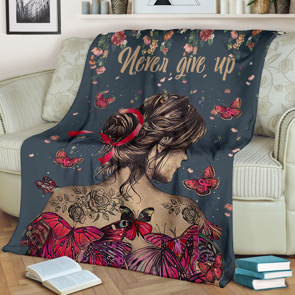 Breast Cancer Breast Cancer Strength And Hope Awareness Flannel Blanket For Living Room And Bedroom Styling