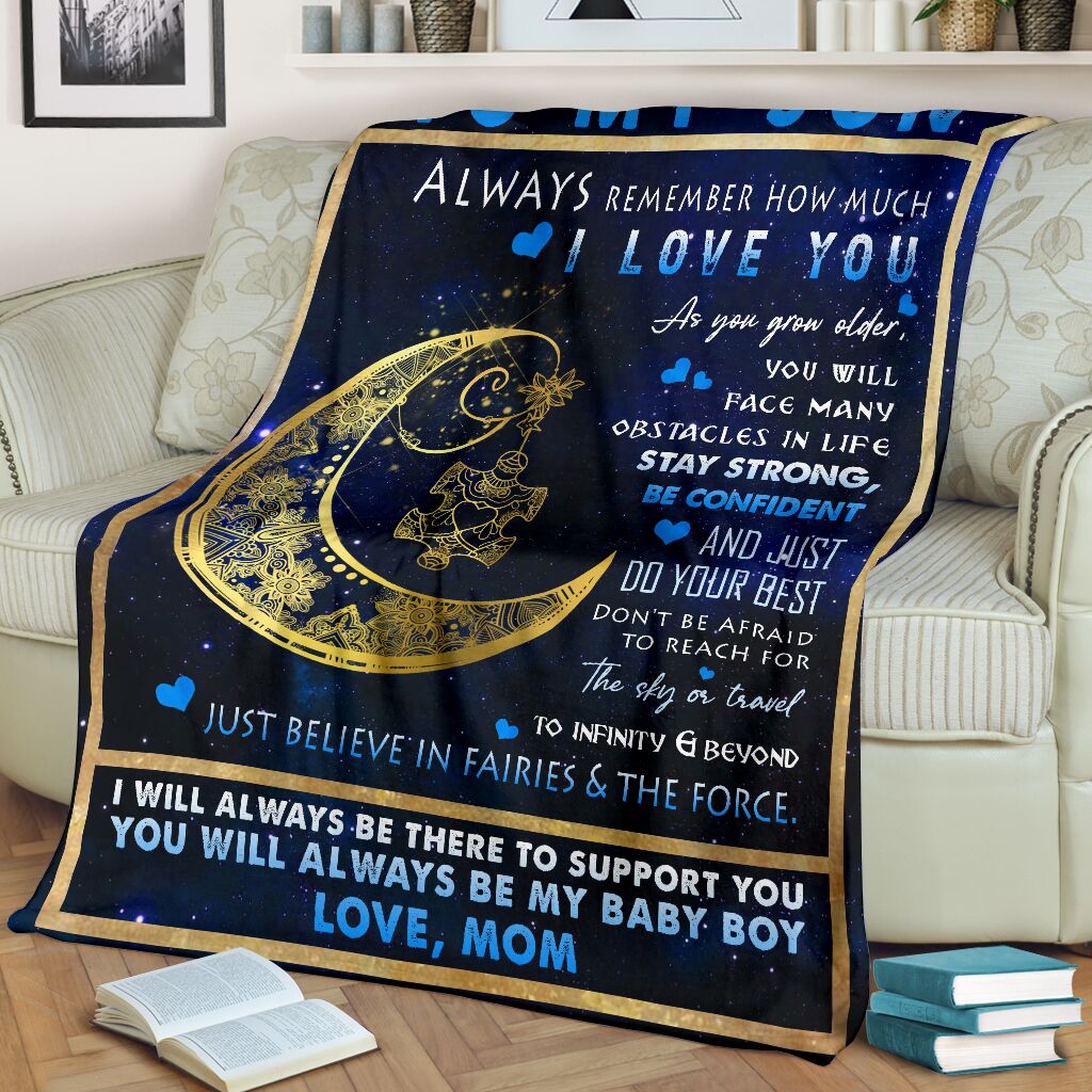 Autism Awareness Son Gift Flannel Blanket For Living Room And Bedroom Styling