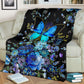 Butterfly With Blue Flowers Flannel Blanket For Living Room And Bedroom Styling