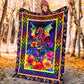 Dragon Colorful Floral Flannel Blanket For Bed Sofa And Reading Nook Decor