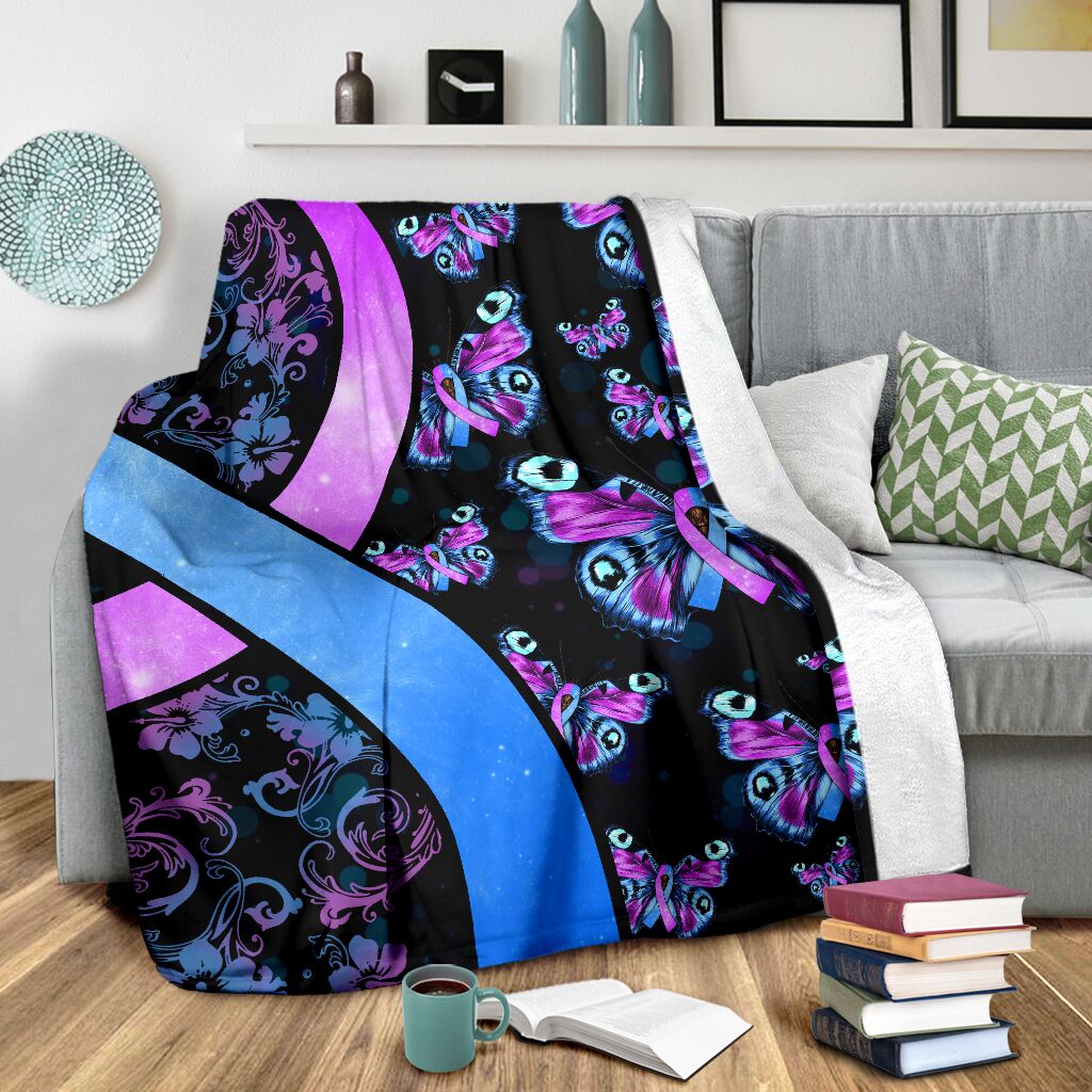Mental Health Awareness Hope Flannel Blanket For Relaxing At Home And Travel