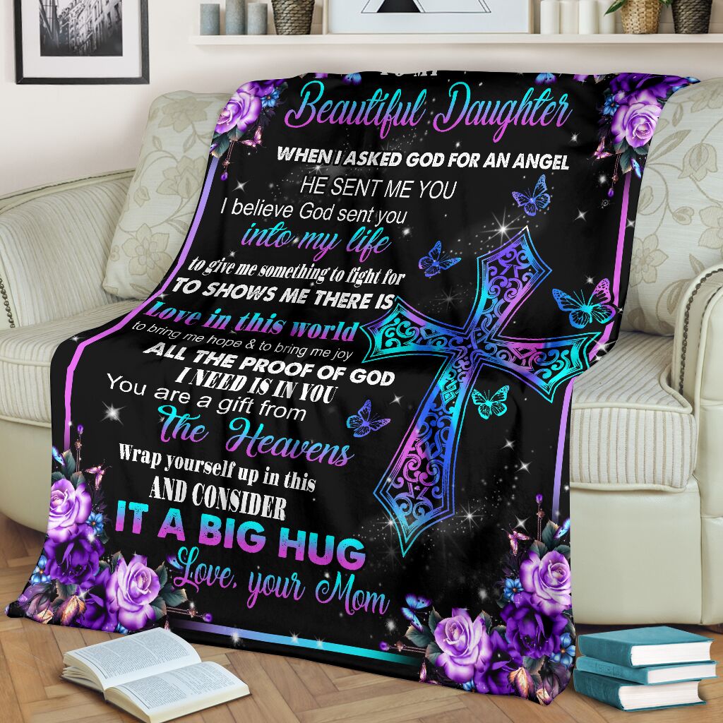 God I Asked God For A Best Friend Christian Flannel Blanket For Living Room And Bedroom Styling