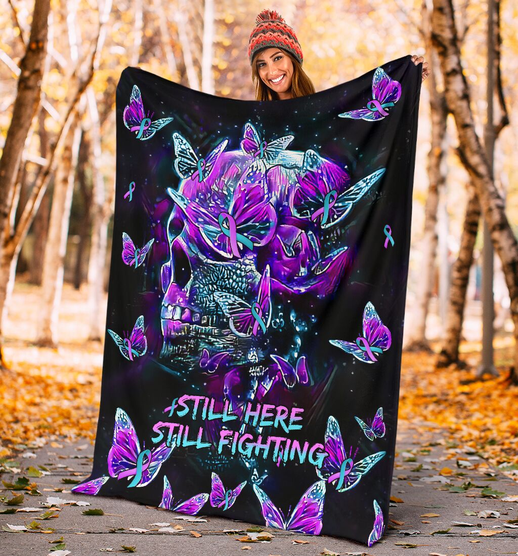 Hope Awareness Butterfly Flannel Blanket For Relaxing At Home And Travel