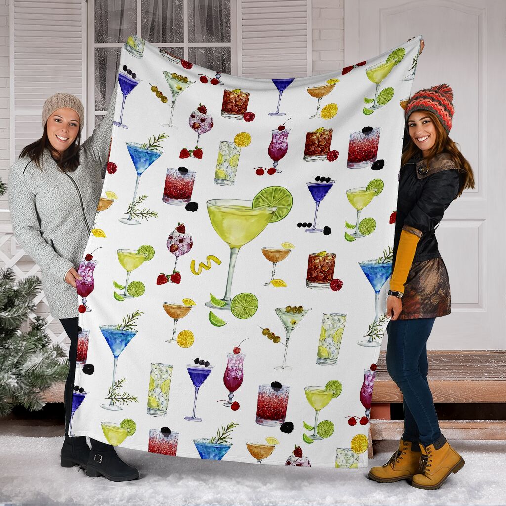 Tropical Drink Lover Flannel Blanket For Bedroom Couch And Daily Comfort