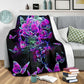 Skull Butterfly Pink Flannel Blanket For Relaxing At Home And Travel