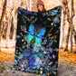 Butterfly With Blue Flowers Flannel Blanket For Bed Sofa And Reading Nook Decor