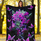 Skull Butterfly Story Flannel Blanket For Cozy Home Lounging And Gifting