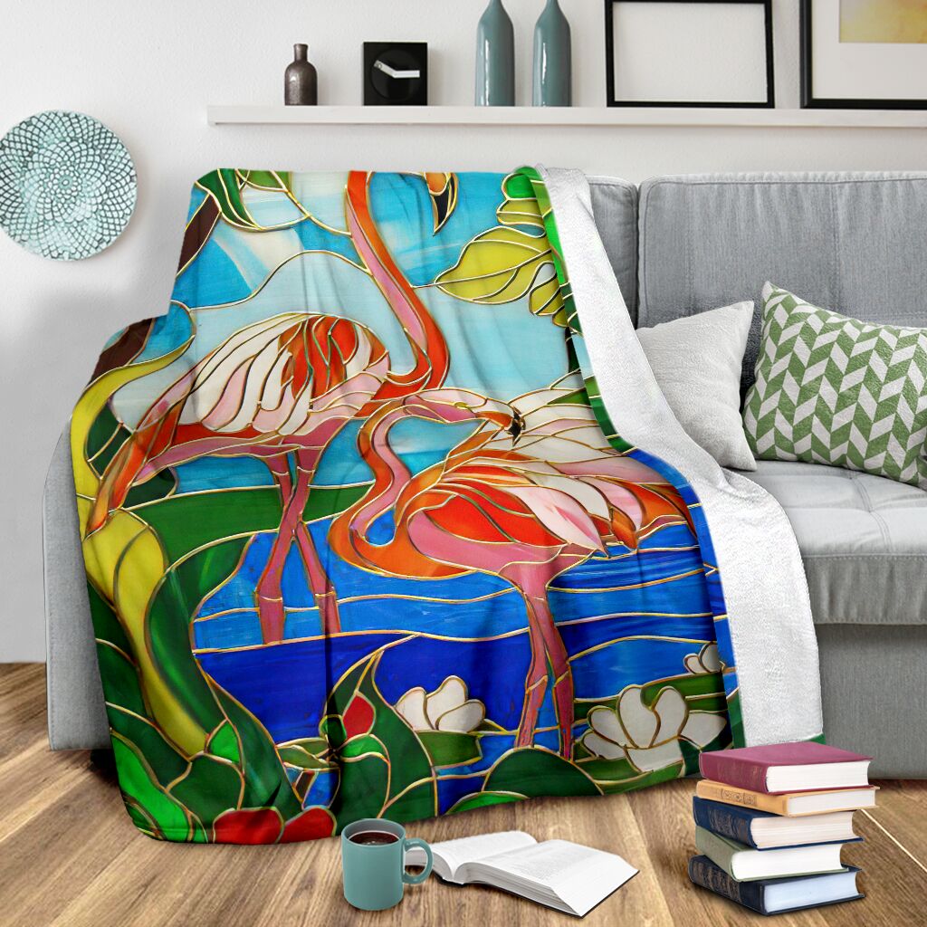 Flamingo Love Beautiful Life Flannel Blanket For Relaxing At Home And Travel