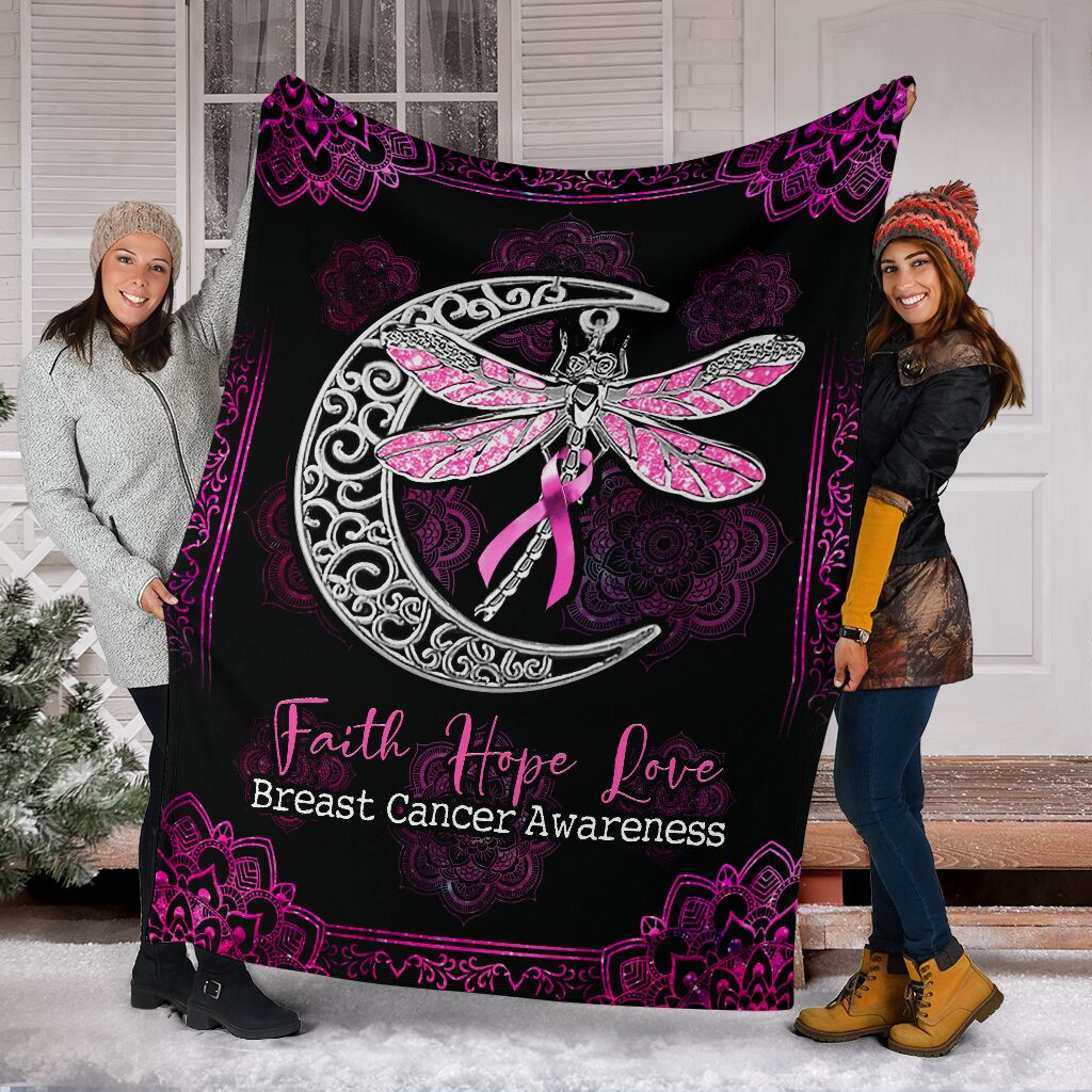 Breast Cancer Awareness Butterfly Flannel Blanket For Bedroom Couch And Daily Comfort