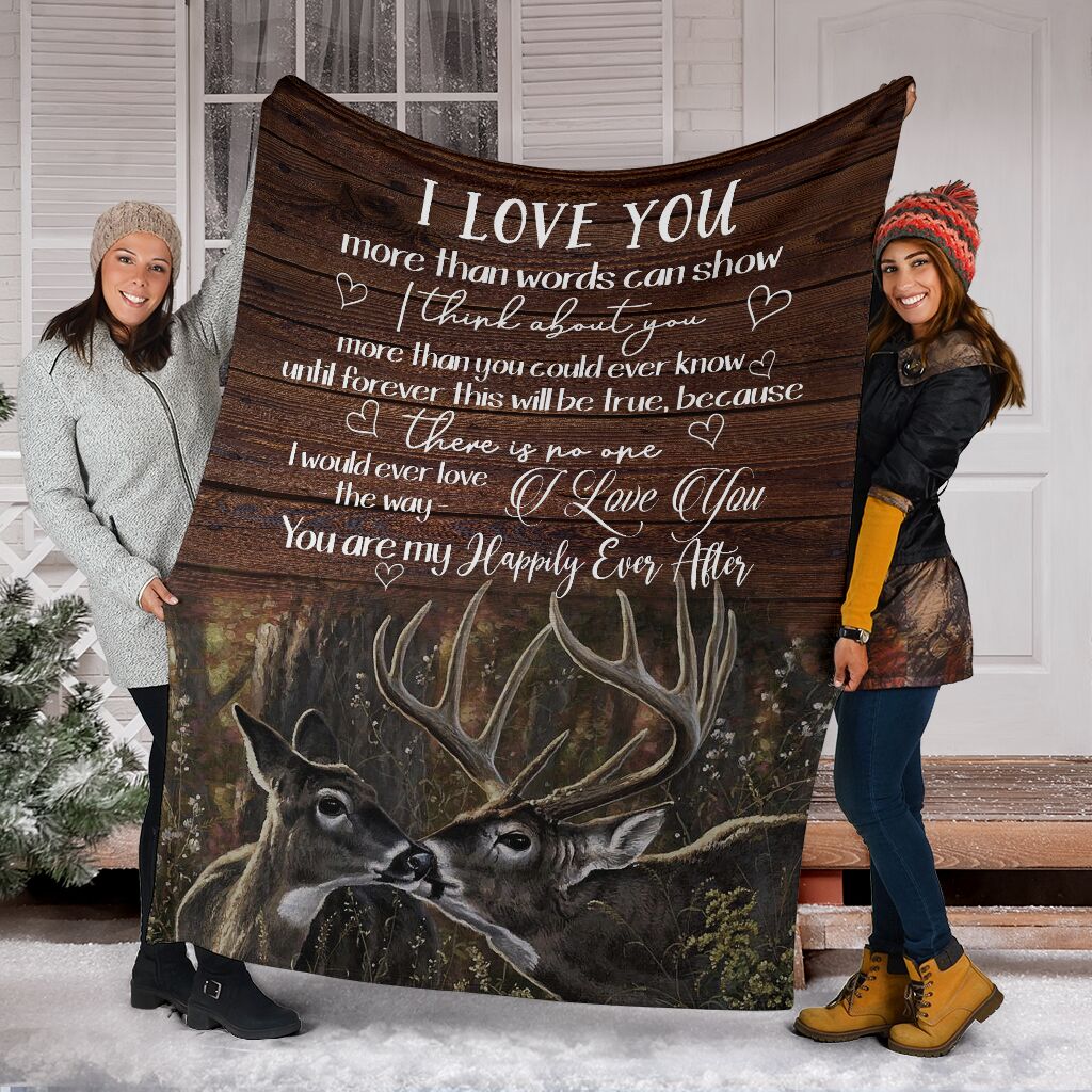 Hunting Love I Love You Flannel Blanket For Bedroom Couch And Daily Comfort