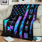 Autism Awareness American Flag Color Flannel Blanket For Living Room And Bedroom Styling