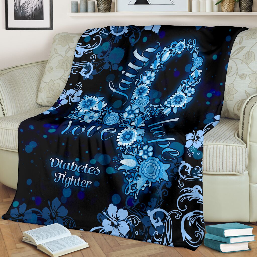 Diabetes Awareness Flannel Blanket For Living Room And Bedroom Styling