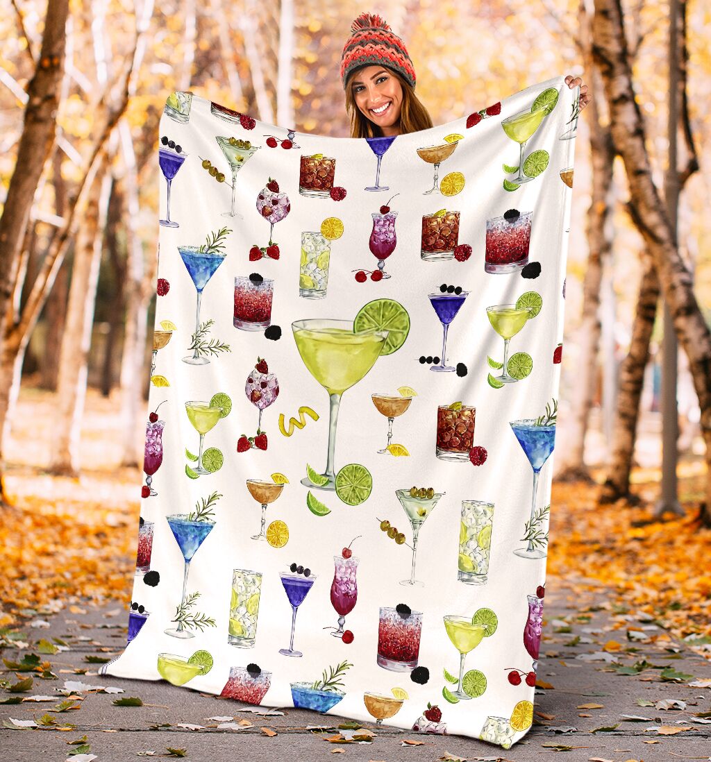 Tropical Drink Lover Flannel Blanket For Bed Sofa And Reading Nook Decor