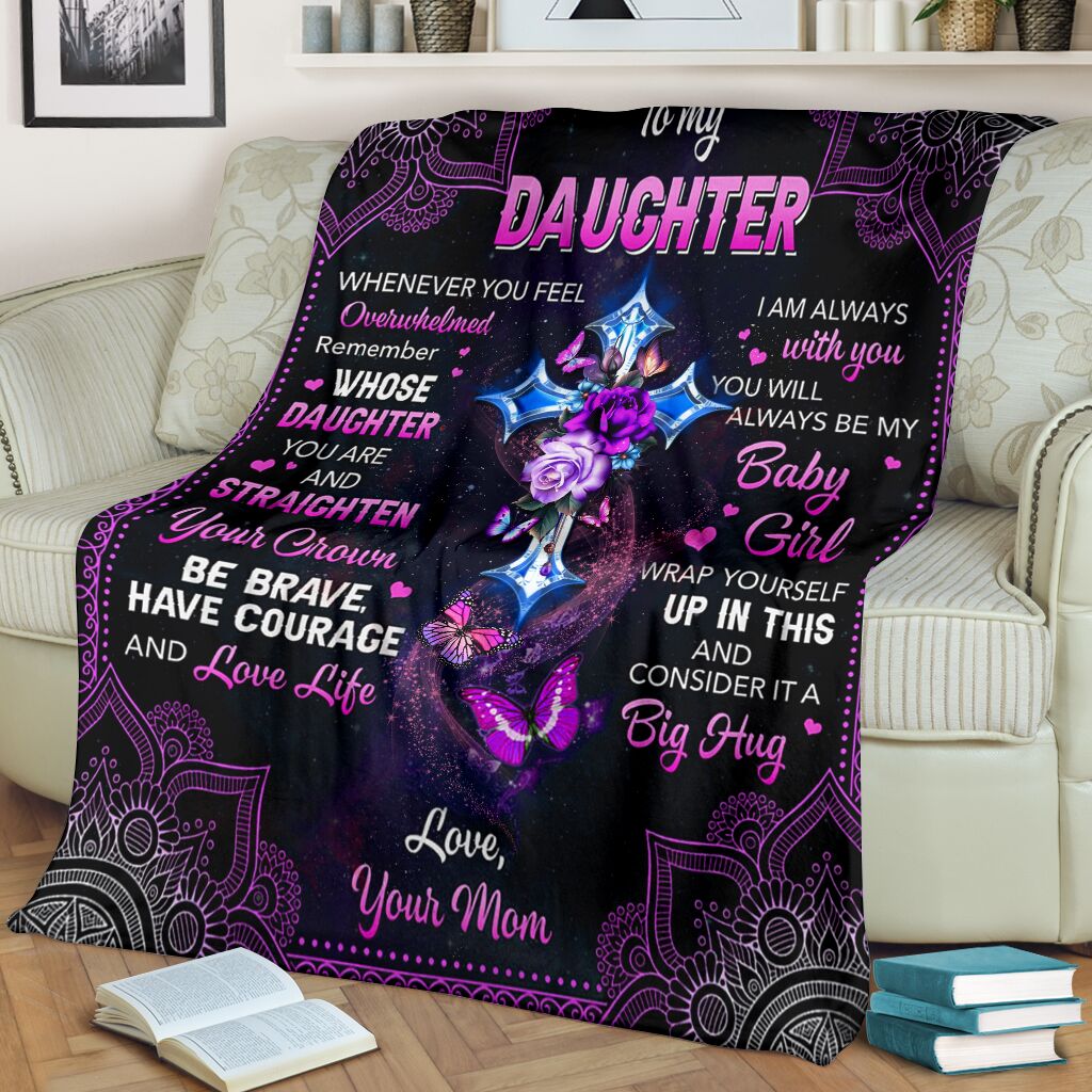 Butterfly To My Daughter Christian Flannel Blanket For Living Room And Bedroom Styling