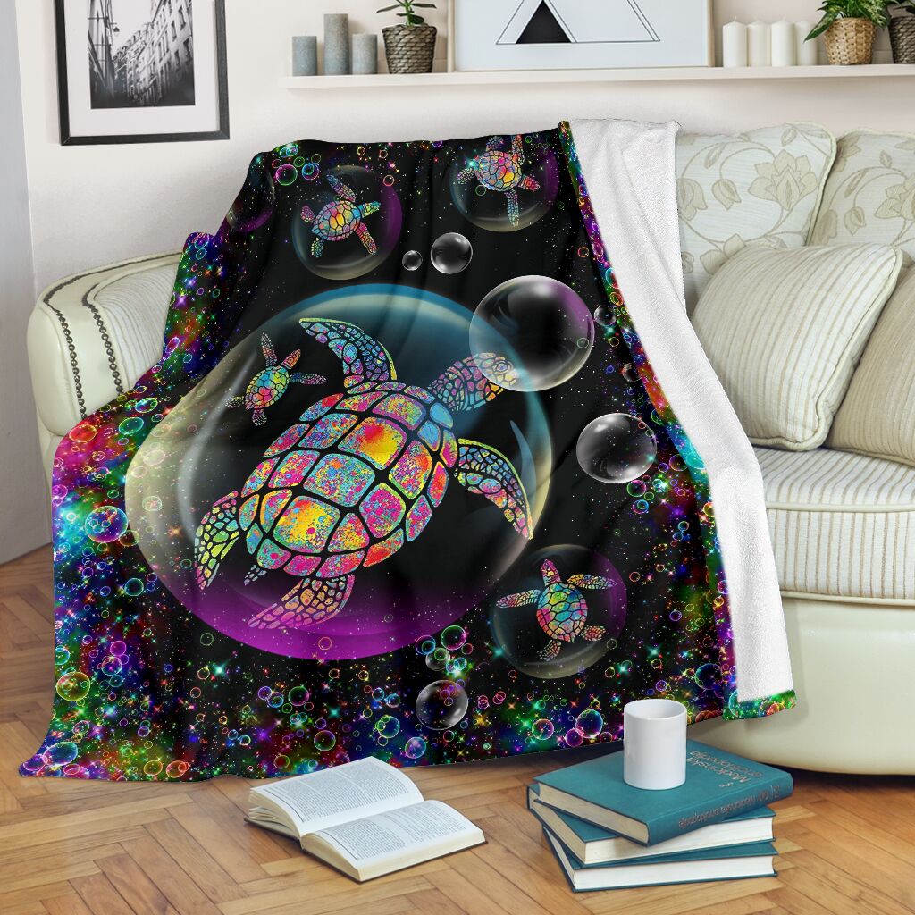 Turtle Lovers Turtle Playing Flannel Blanket For Soft Bed Couch And Home Comfort