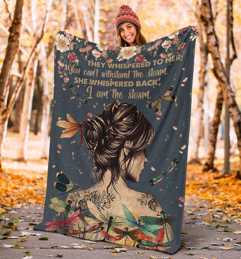 Dragonfly Girl Dragonfly I'm The Storm Flannel Blanket For Bed Sofa And Reading Nook Decor