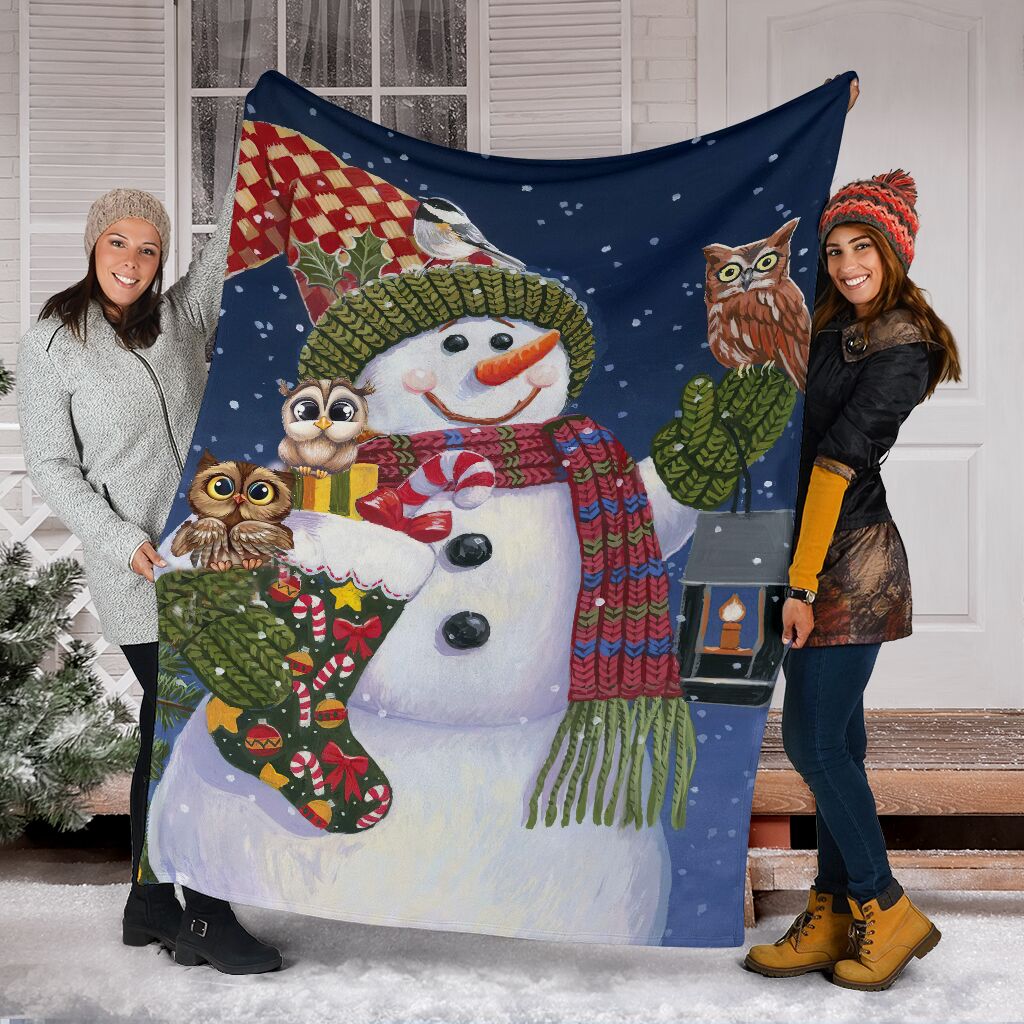 Owl Christmas Is Coming Flannel Blanket For Bedroom Couch And Daily Comfort