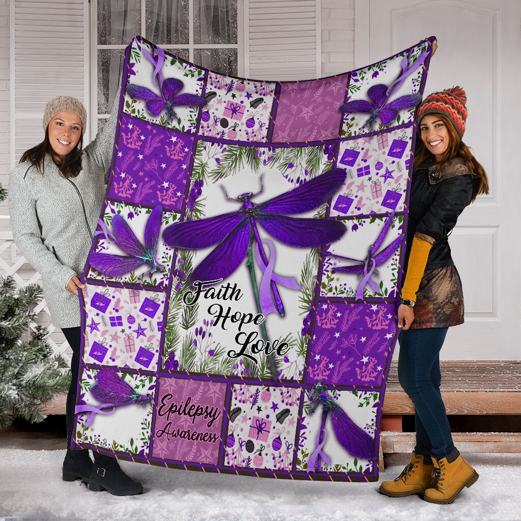 Epilepsy Awareness Butterfly Flannel Blanket For Bedroom Couch And Daily Comfort