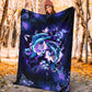 Dolphin And Blue Flowers Flannel Blanket For Bed Sofa And Reading Nook Decor