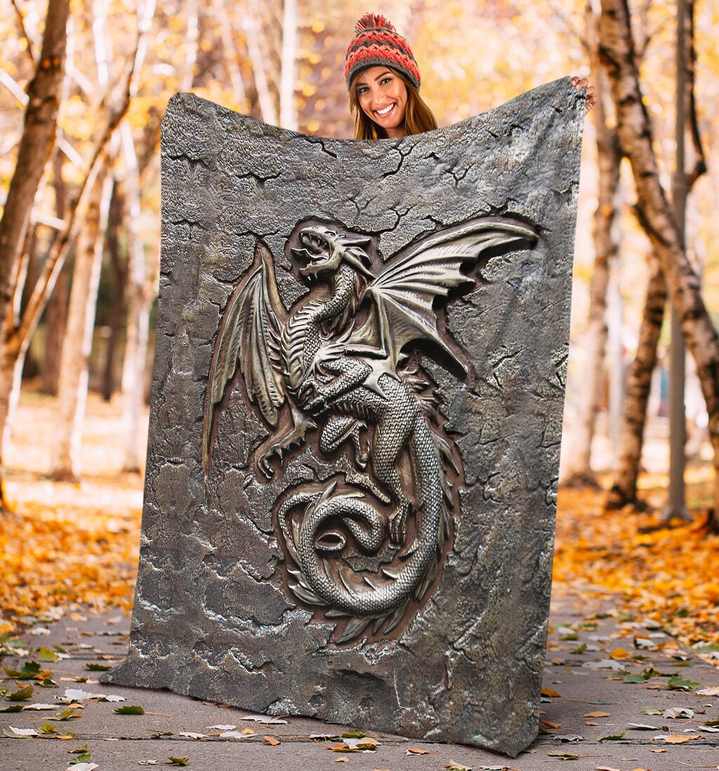 Dragon Protects Your Life Flannel Blanket For Bed Sofa And Reading Nook Decor