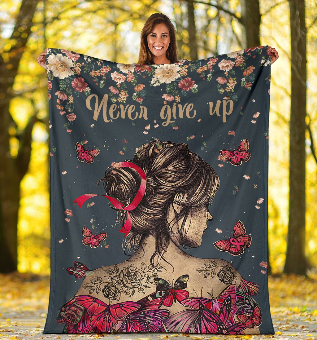 Breast Cancer Breast Cancer Strength And Hope Awareness Flannel Blanket For Cozy Home Lounging And Gifting